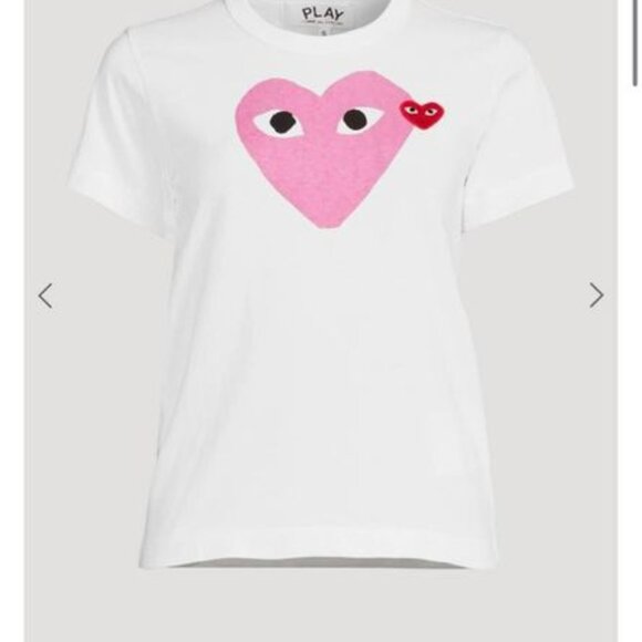 CDG Play / Comme des Garcons Play Double Heart T-Shirt - Size M - Picture 1 of 3
